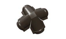 Четверник конька полукруглого 0,5 Satin с пленкой RR 32 темно-коричневый