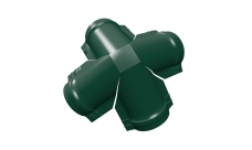 Четверник конька полукруглого 0,5 Satin с пленкой RAL 6005 зеленый мох